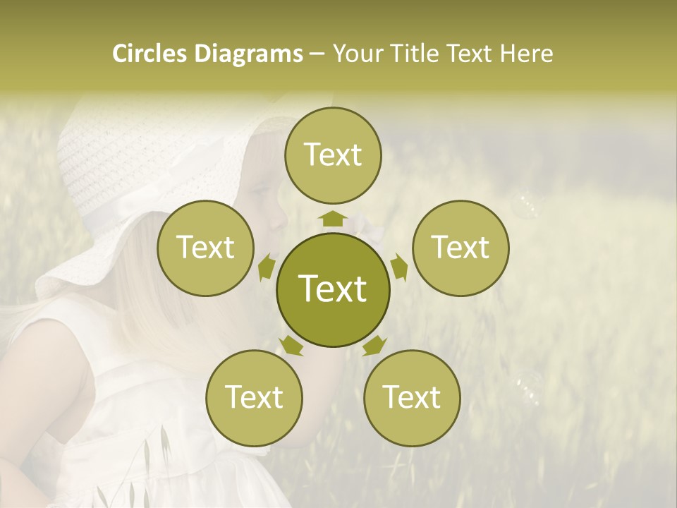 Cute Baby In White Dress PowerPoint Template