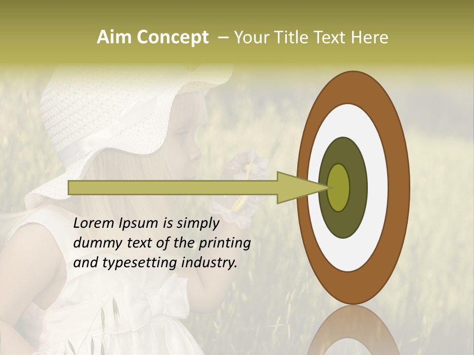 Cute Baby In White Dress PowerPoint Template