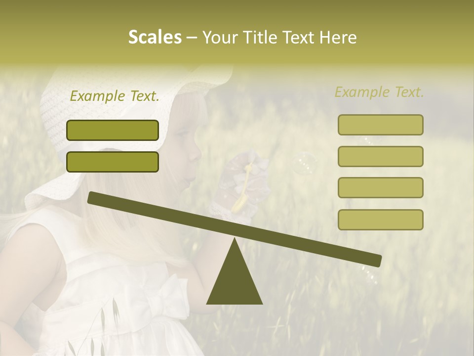 Cute Baby In White Dress PowerPoint Template