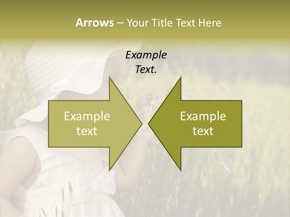 Cute Baby In White Dress PowerPoint Template