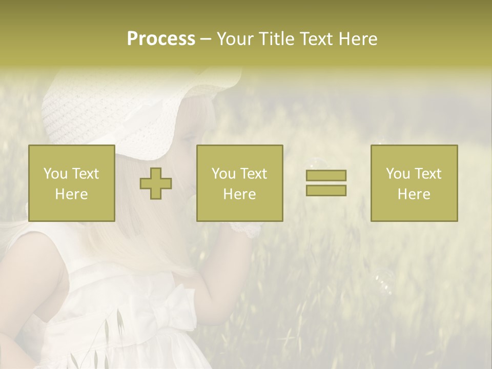 Cute Baby In White Dress PowerPoint Template