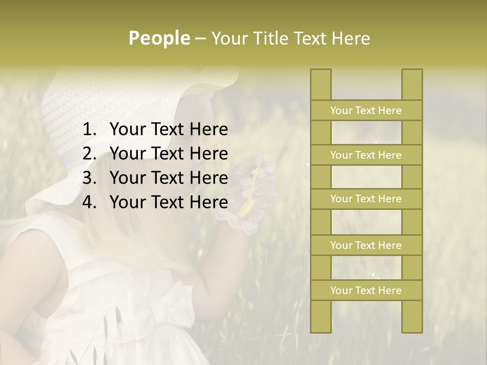 Cute Baby In White Dress PowerPoint Template