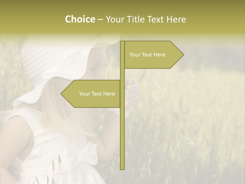 Cute Baby In White Dress PowerPoint Template