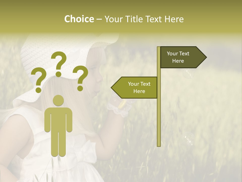 Cute Baby In White Dress PowerPoint Template