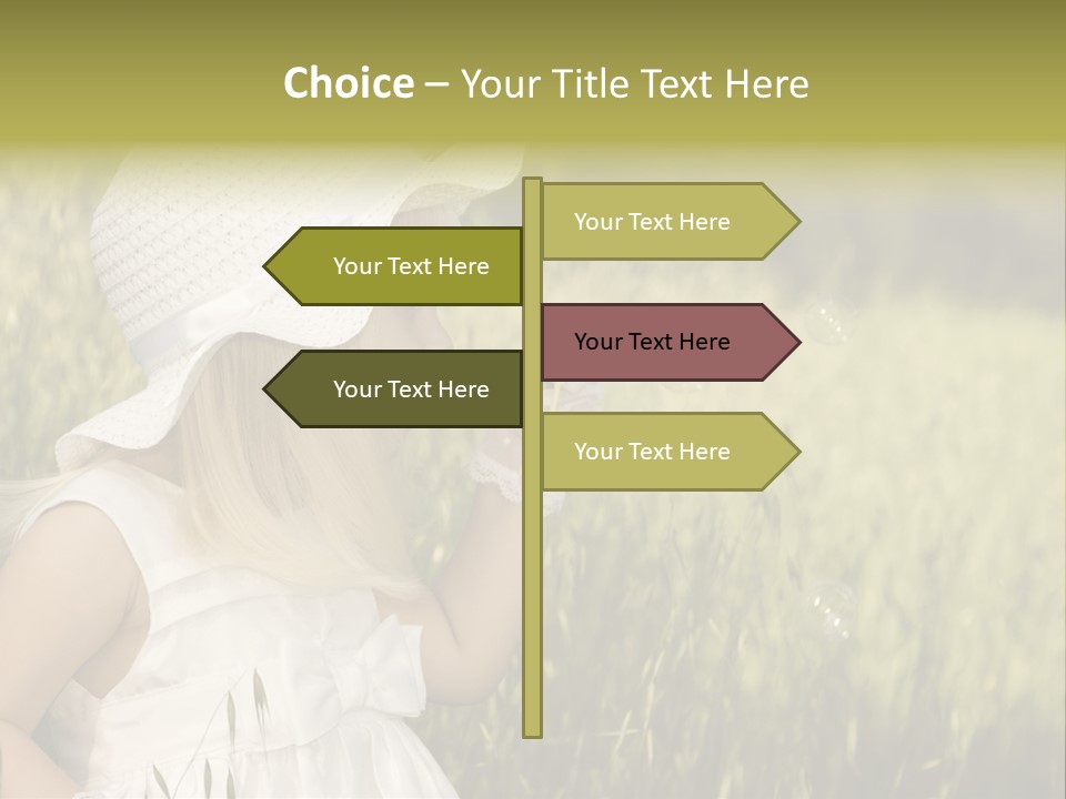 Cute Baby In White Dress PowerPoint Template