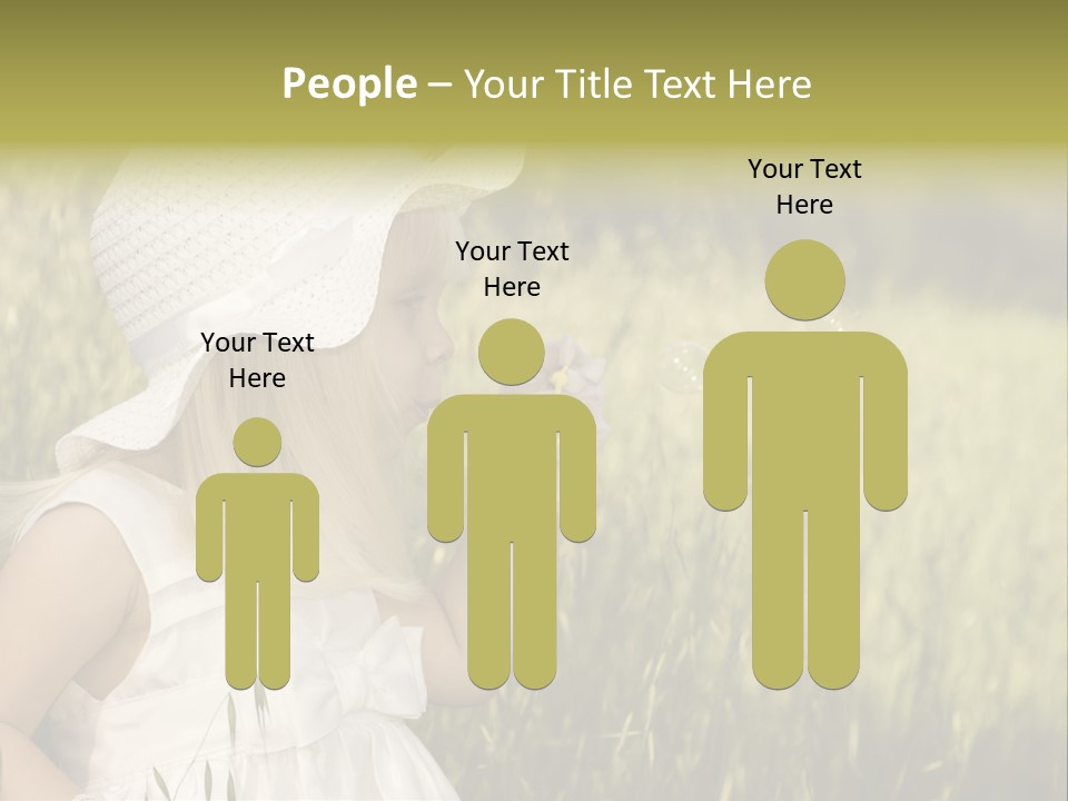 Cute Baby In White Dress PowerPoint Template