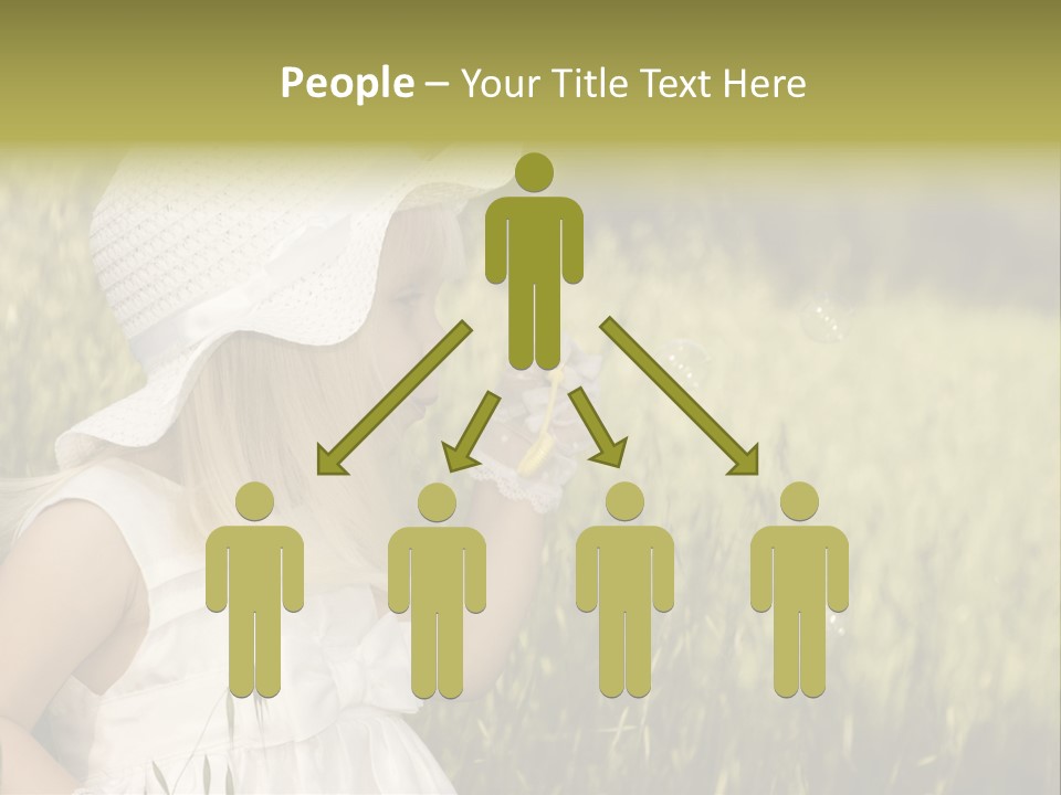 Cute Baby In White Dress PowerPoint Template