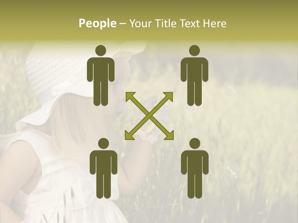 Cute Baby In White Dress PowerPoint Template