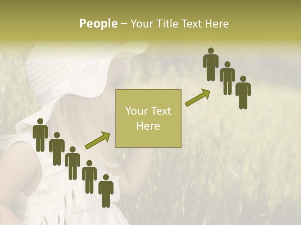 Cute Baby In White Dress PowerPoint Template