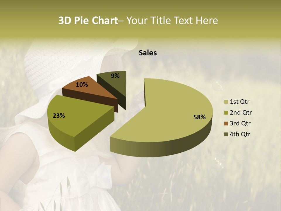 Cute Baby In White Dress PowerPoint Template