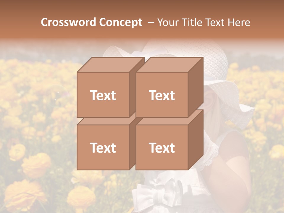 Little Child Blowing Bubbles PowerPoint Template