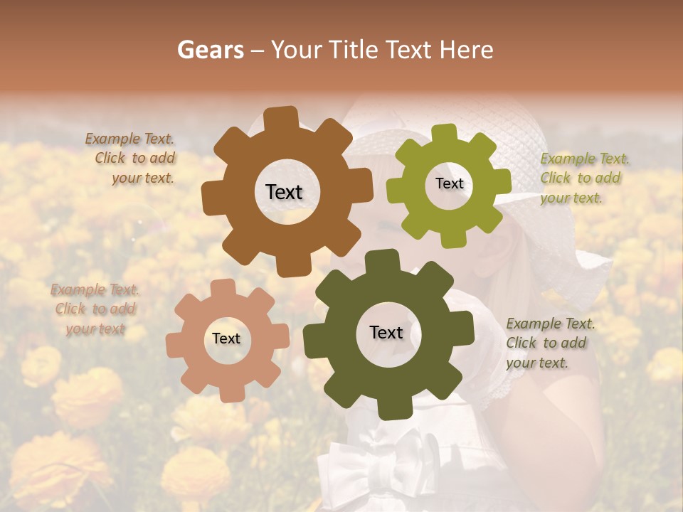 Little Child Blowing Bubbles PowerPoint Template