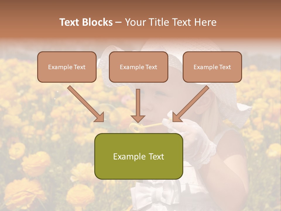 Little Child Blowing Bubbles PowerPoint Template