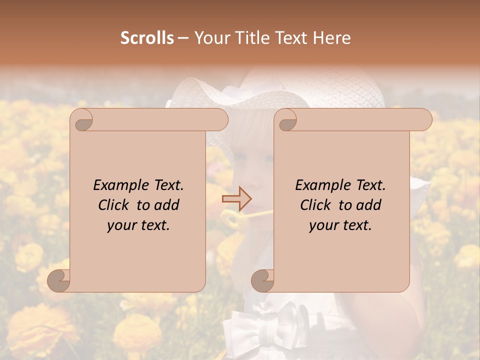 Little Child Blowing Bubbles PowerPoint Template