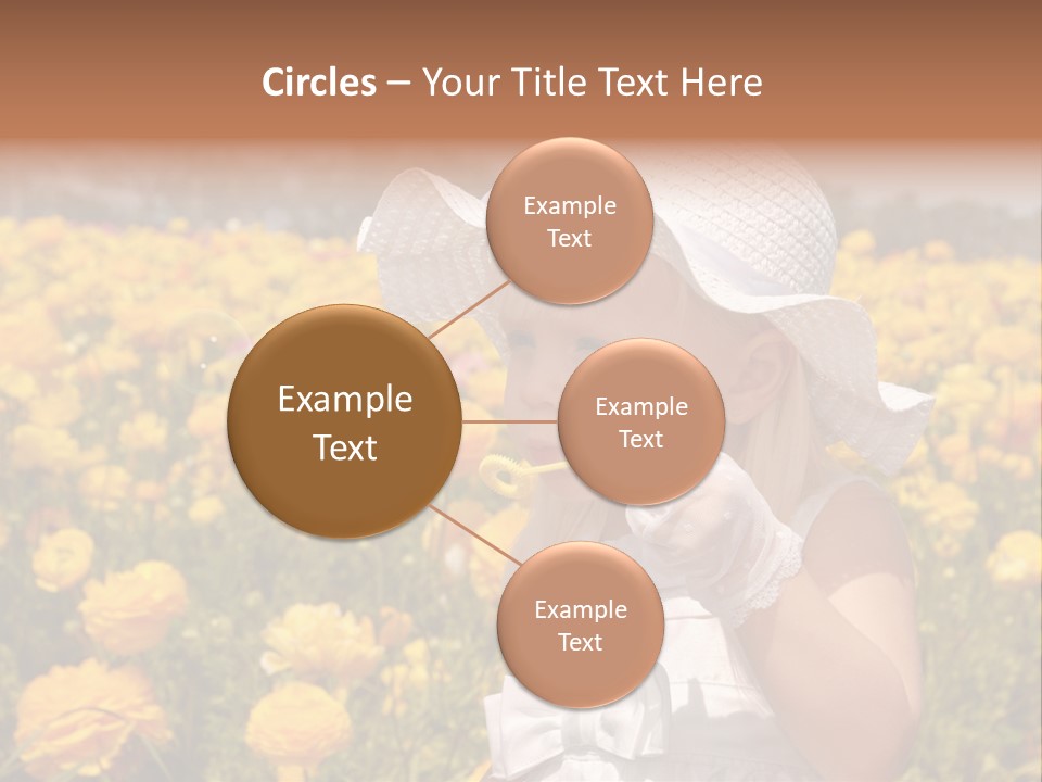 Little Child Blowing Bubbles PowerPoint Template