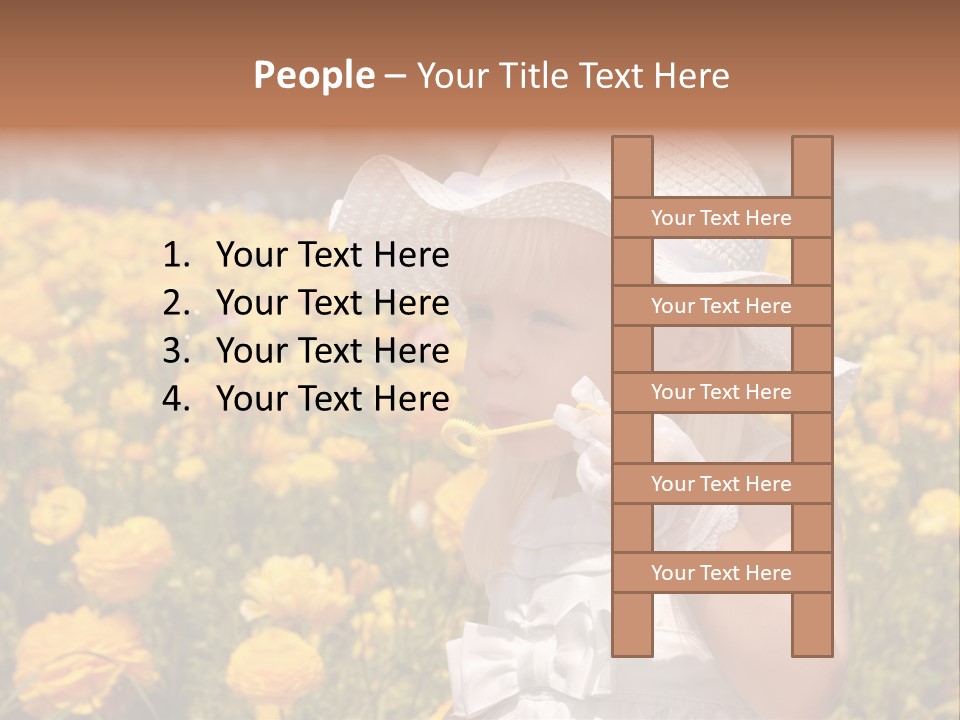 Little Child Blowing Bubbles PowerPoint Template