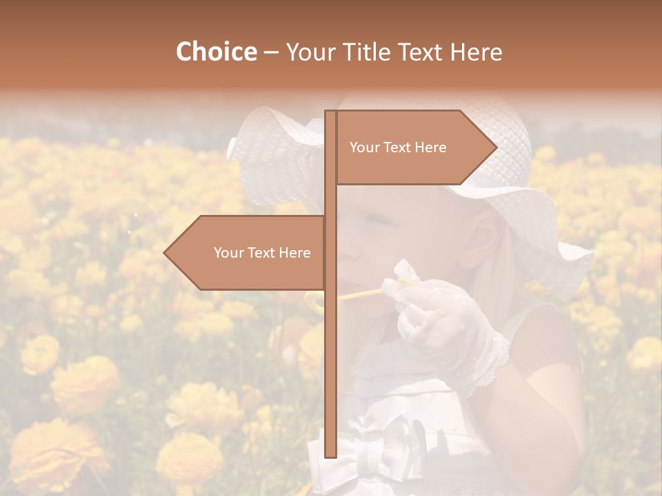 Little Child Blowing Bubbles PowerPoint Template