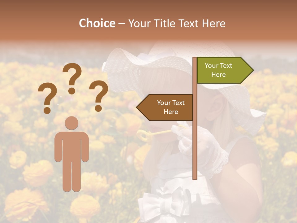 Little Child Blowing Bubbles PowerPoint Template