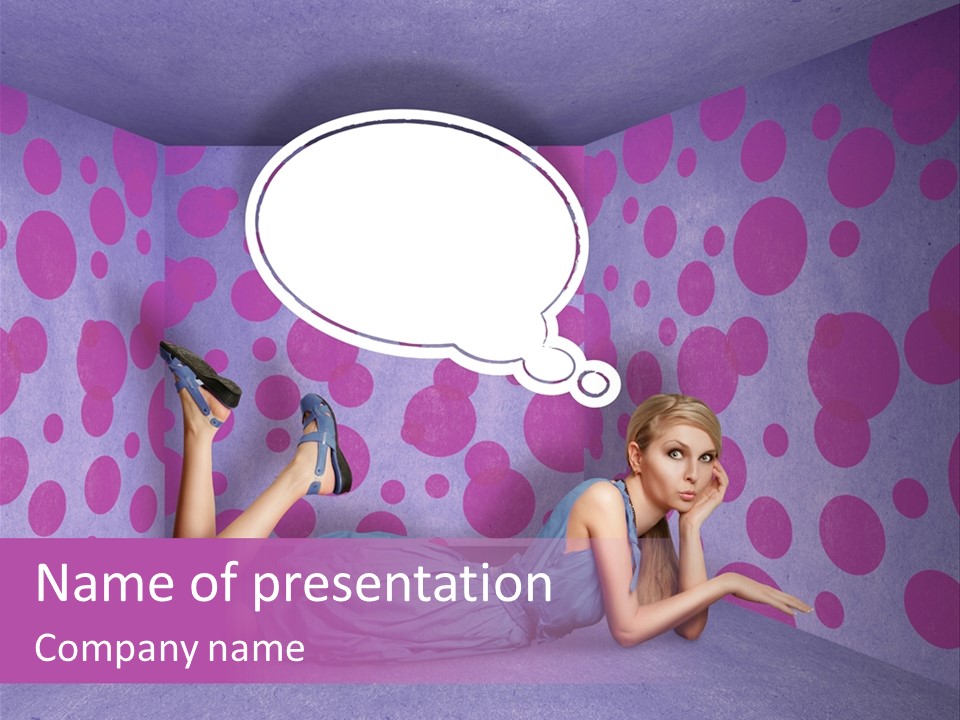 Blonde In Pink PowerPoint Template