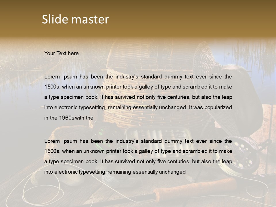 Fly Fishing Rod PowerPoint Template