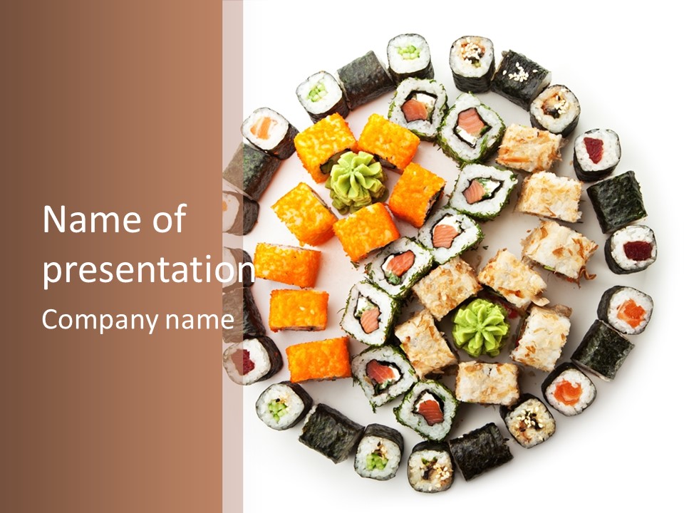 Fresh Wasabi Roll PowerPoint Template