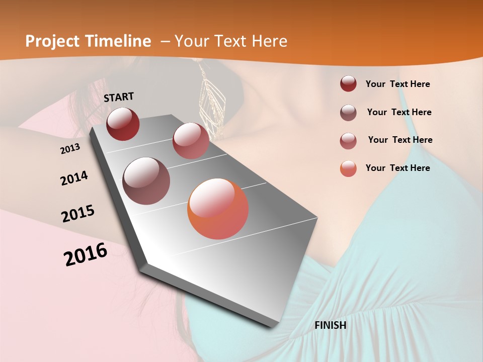 Teeth Joyful Girl PowerPoint Template