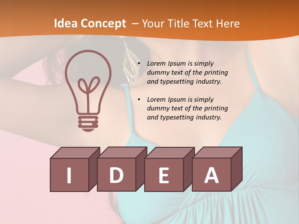 Teeth Joyful Girl PowerPoint Template