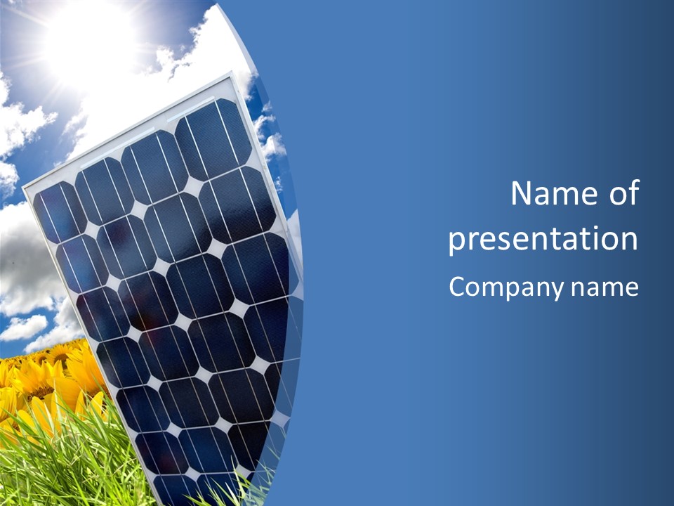 Stock Photo Solar Panels PowerPoint Template