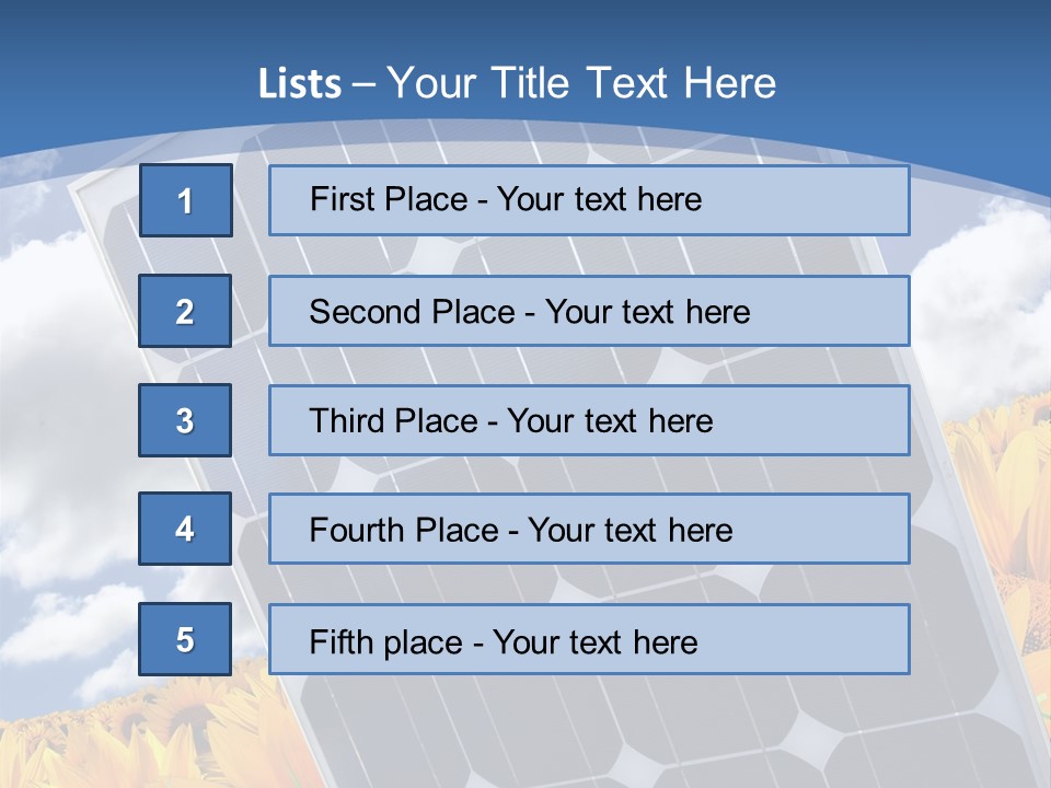 Stock Photo Solar Panels PowerPoint Template