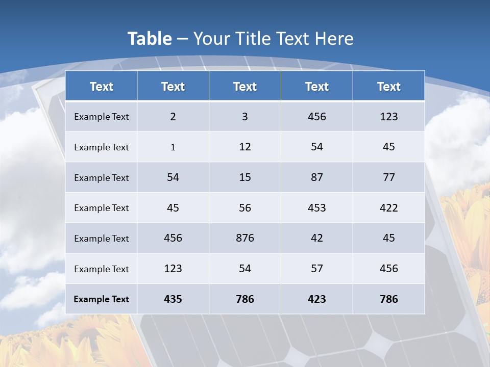 Stock Photo Solar Panels PowerPoint Template