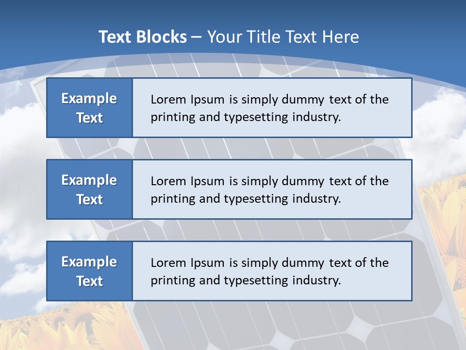 Stock Photo Solar Panels PowerPoint Template
