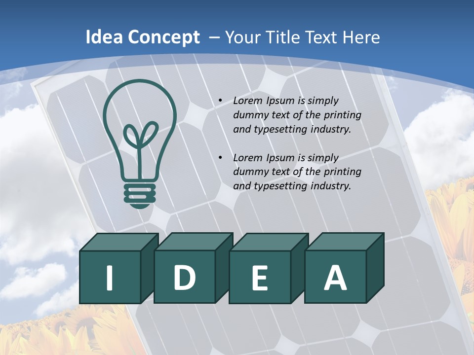 Stock Photo Solar Panels PowerPoint Template