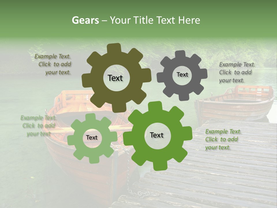 Trees Row Blue PowerPoint Template