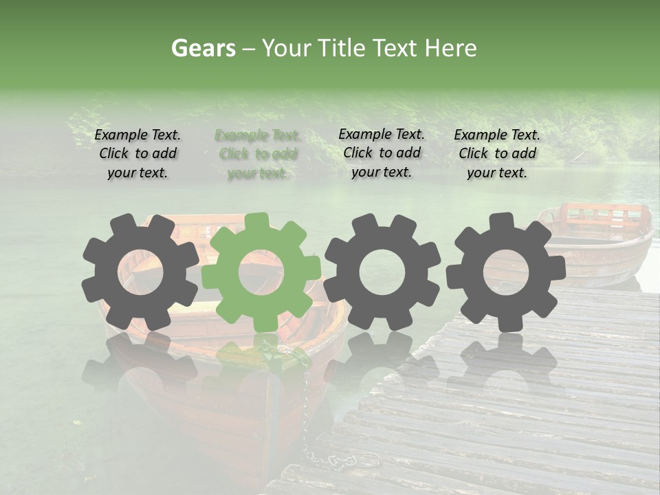 Trees Row Blue PowerPoint Template