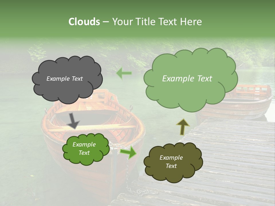 Trees Row Blue PowerPoint Template