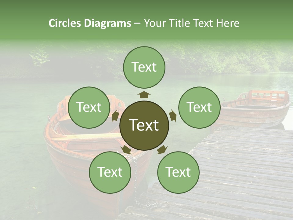 Trees Row Blue PowerPoint Template