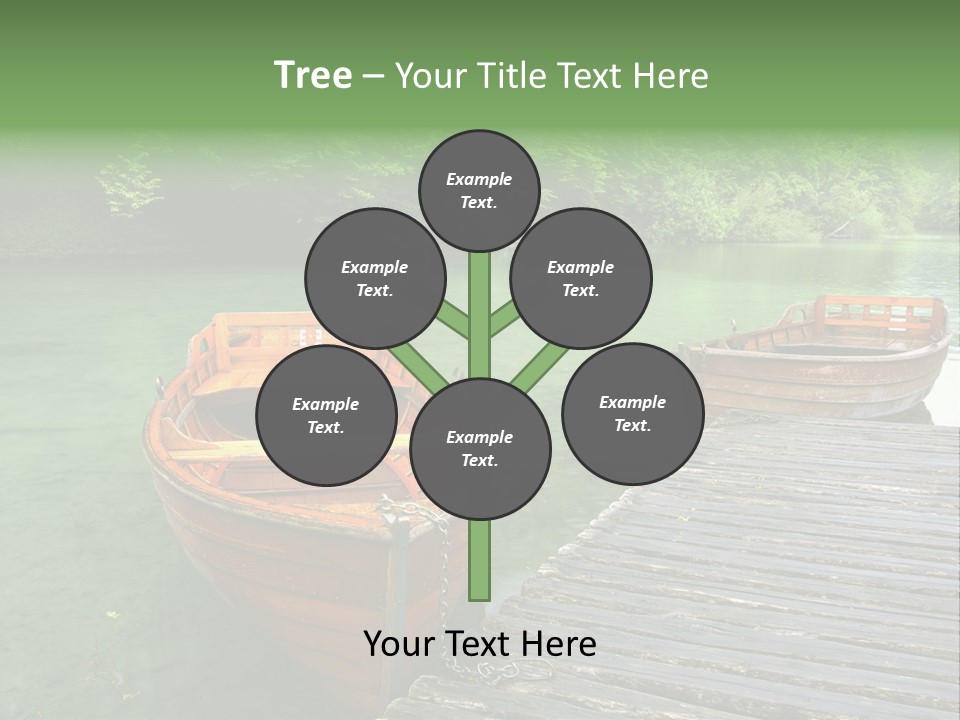 Trees Row Blue PowerPoint Template