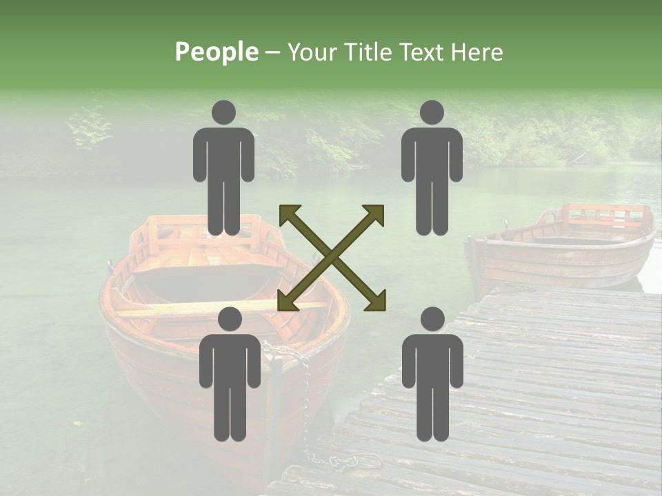 Trees Row Blue PowerPoint Template