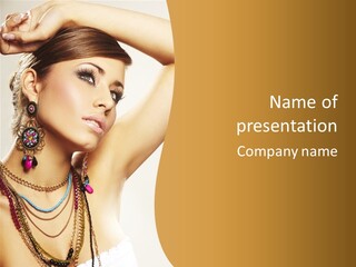 Woman With Jewelry PowerPoint Template