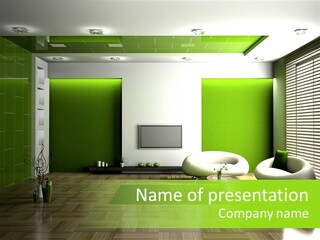 Interior For Living Room PowerPoint Template