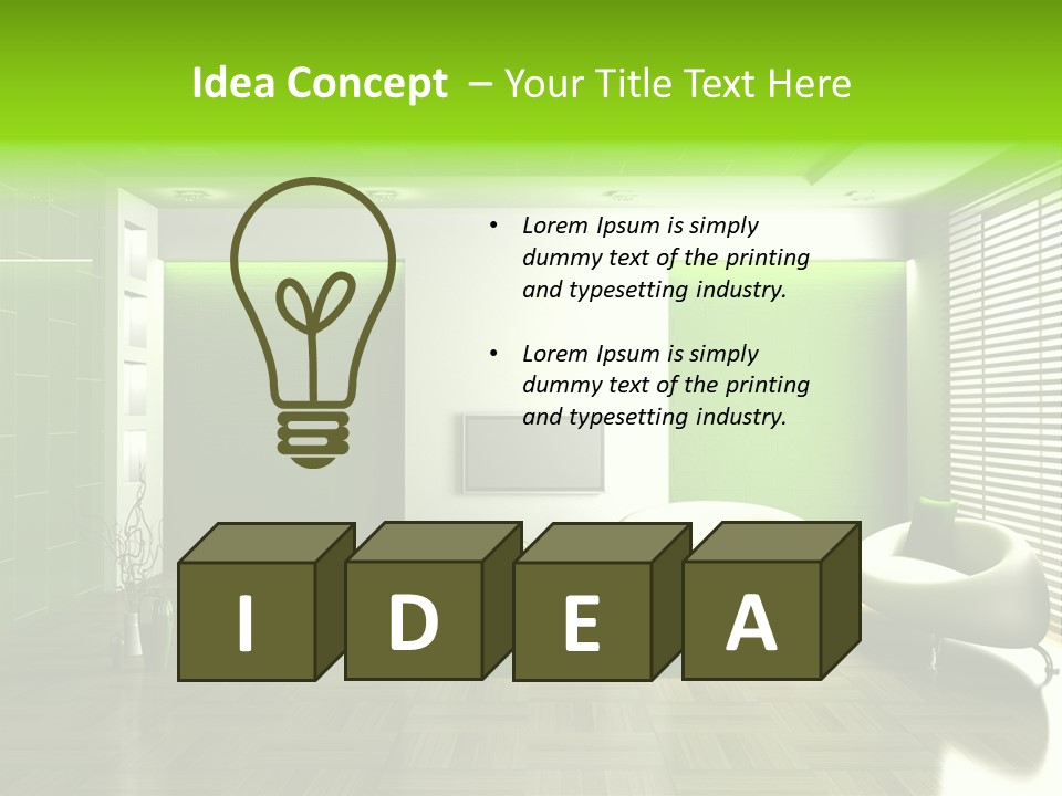 Interior For Living Room PowerPoint Template