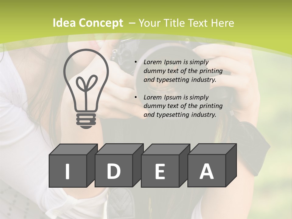 Girl With Camera PowerPoint Template