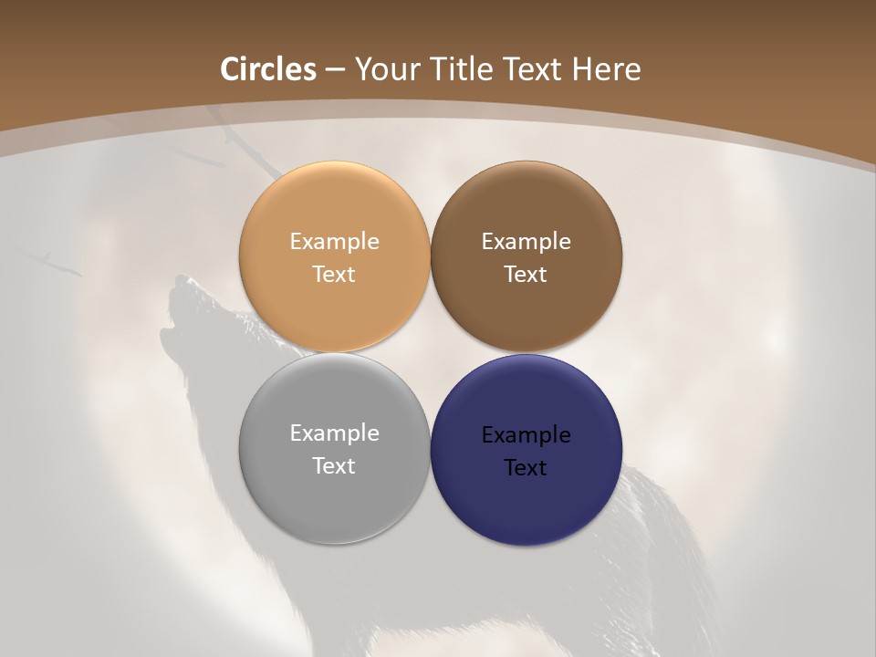 Wolf Howling At Moon PowerPoint Template