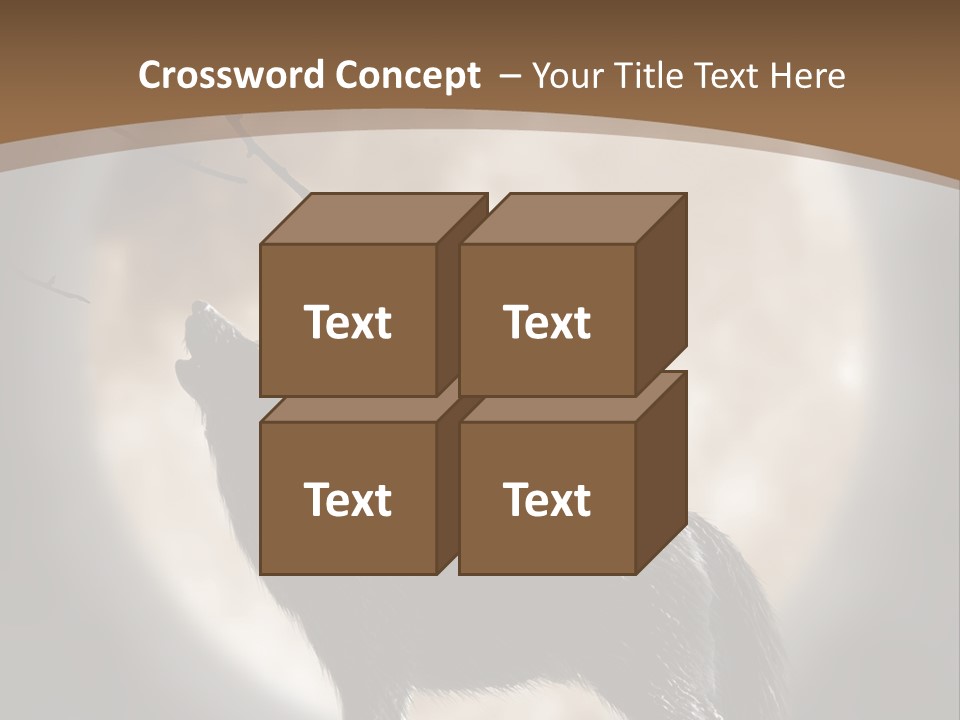 Wolf Howling At Moon PowerPoint Template