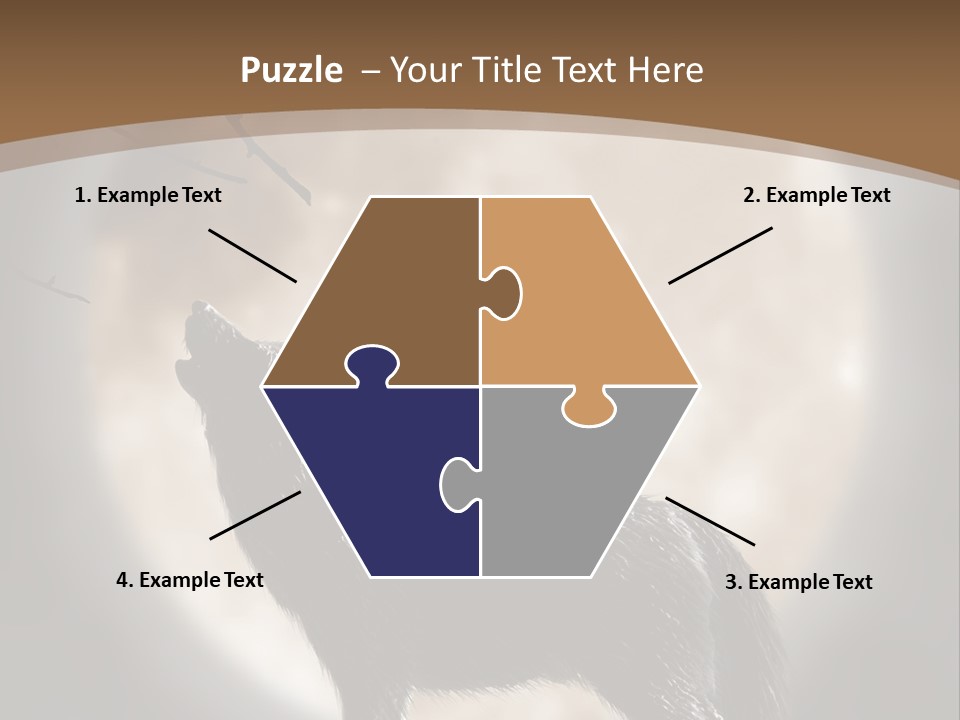 Wolf Howling At Moon PowerPoint Template