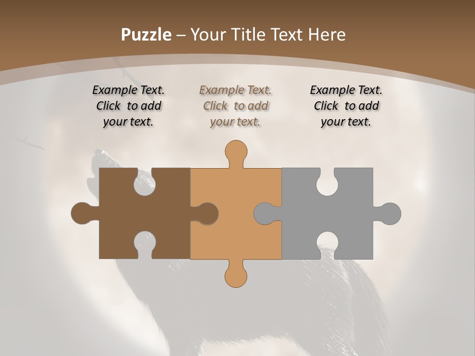 Wolf Howling At Moon PowerPoint Template