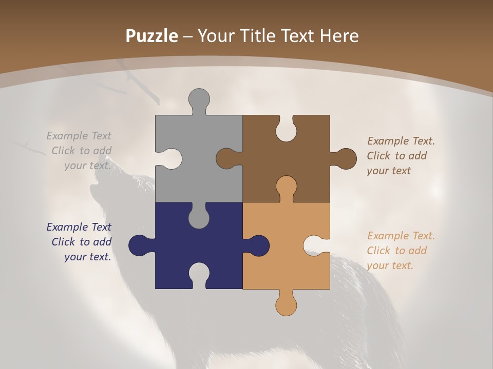 Wolf Howling At Moon PowerPoint Template