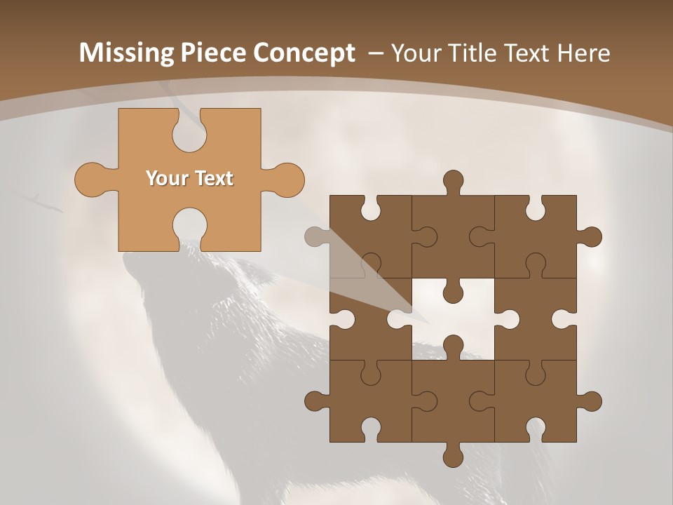 Wolf Howling At Moon PowerPoint Template