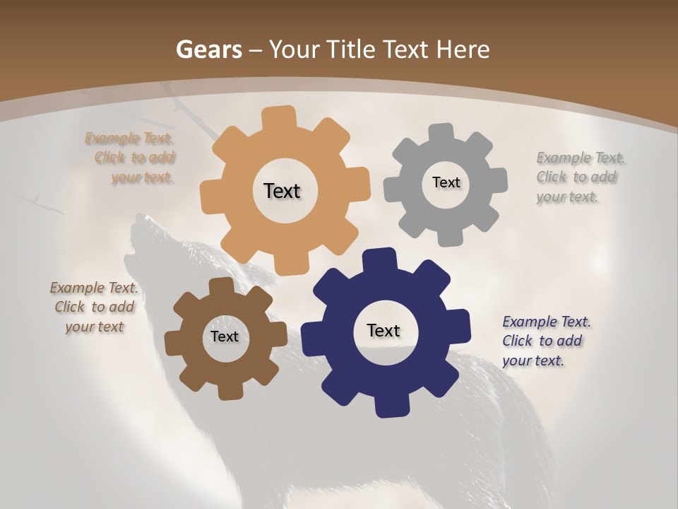 Wolf Howling At Moon PowerPoint Template