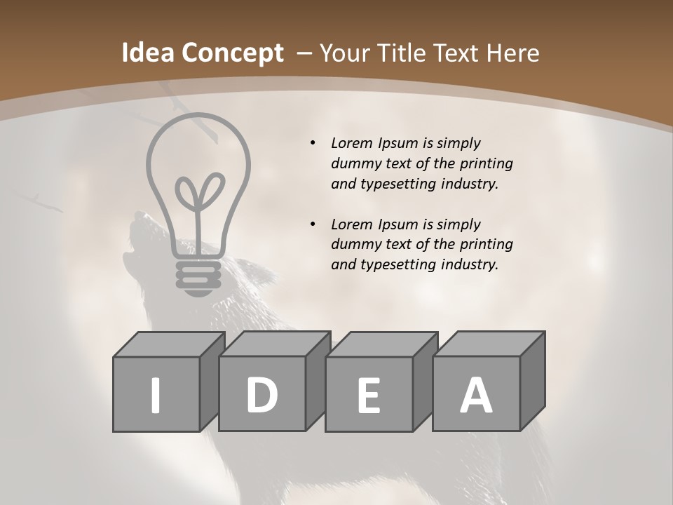 Wolf Howling At Moon PowerPoint Template